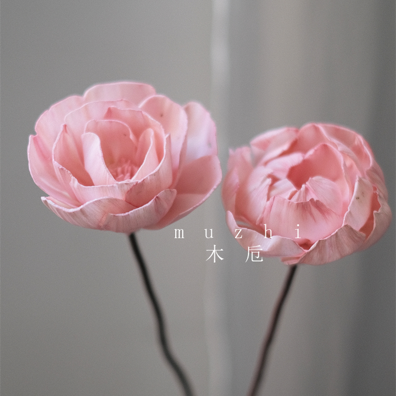 High Quality hand made Sola wood Flowers bulk Peony Flower dried flowers Home and Wedding Wall Decoration