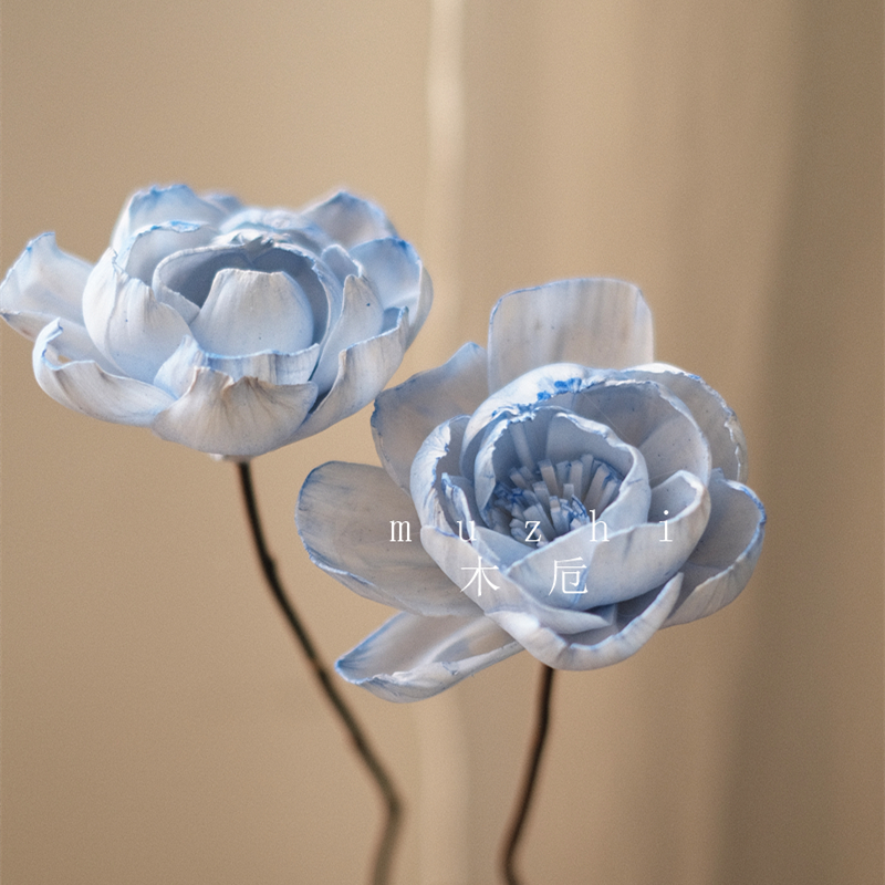 High Quality hand made Sola wood Flowers bulk Peony Flower dried flowers Home and Wedding Wall Decoration