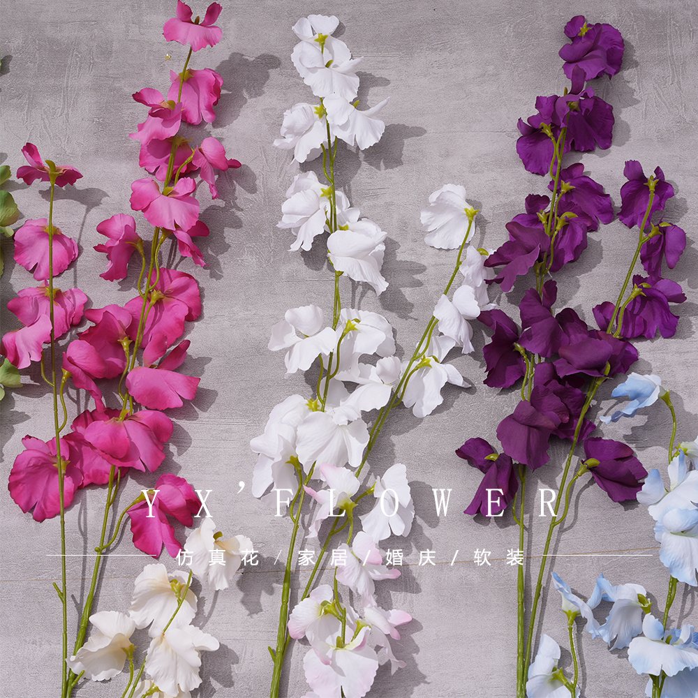 Single pea flower wedding runway decoration high quality wedding road lead arch flower arrangement simulation