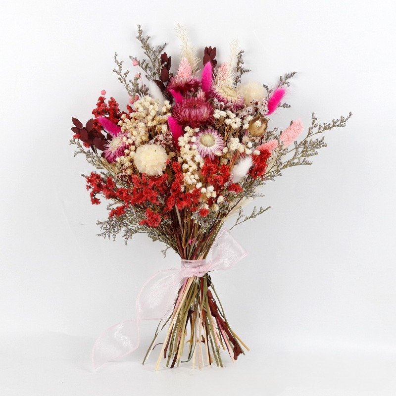 G68 Widely Used Dried Flowers Bouquet With Pampas Gypsophila Flowers For Bride Wedding Bouquet Mixed Dried Flower Bouquet