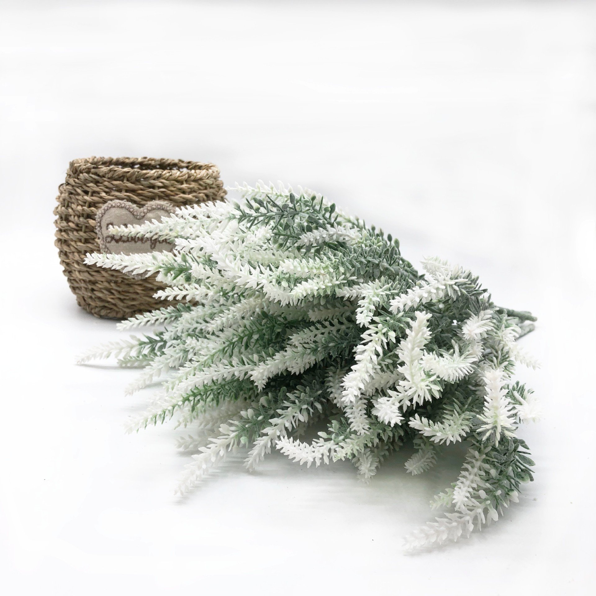 Artificial Flowers Flocked Plastic Lavender Bundle Fake Plants Wedding Bridle Bouquet Indoor Outdoor Home Kitchen Office Table