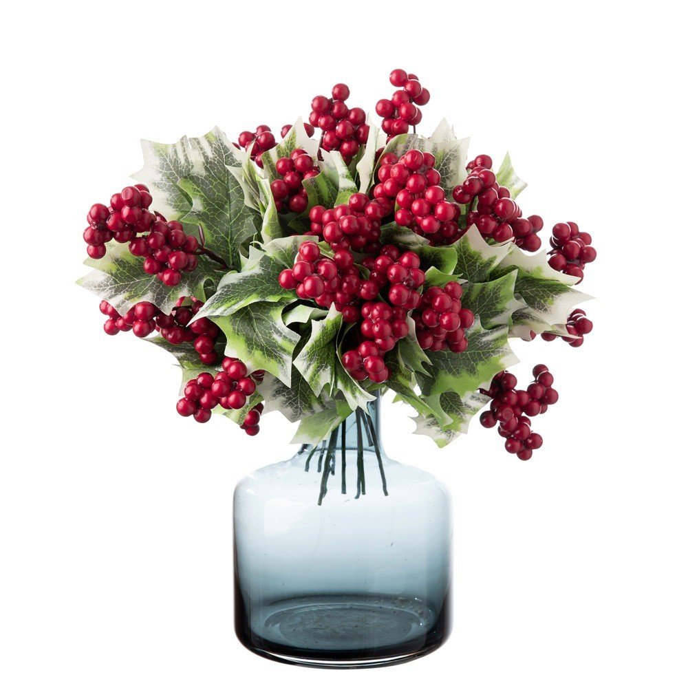 22cm Bean Silk Flower Wholesale Christmas Berry Wedding Simulation Flower for Home Wedding Party Decoration Dried Flowers Plants