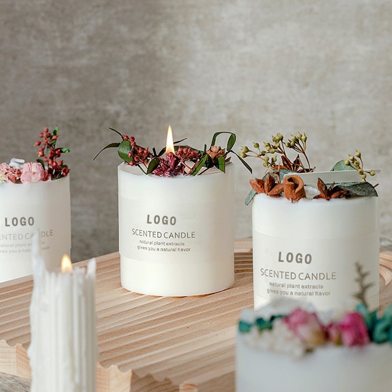 Wedding Scented Candle Gift Candle Luxury Soy Wax Birthday Christmas Valentines Day Christmas Holiday with Dried Flowers