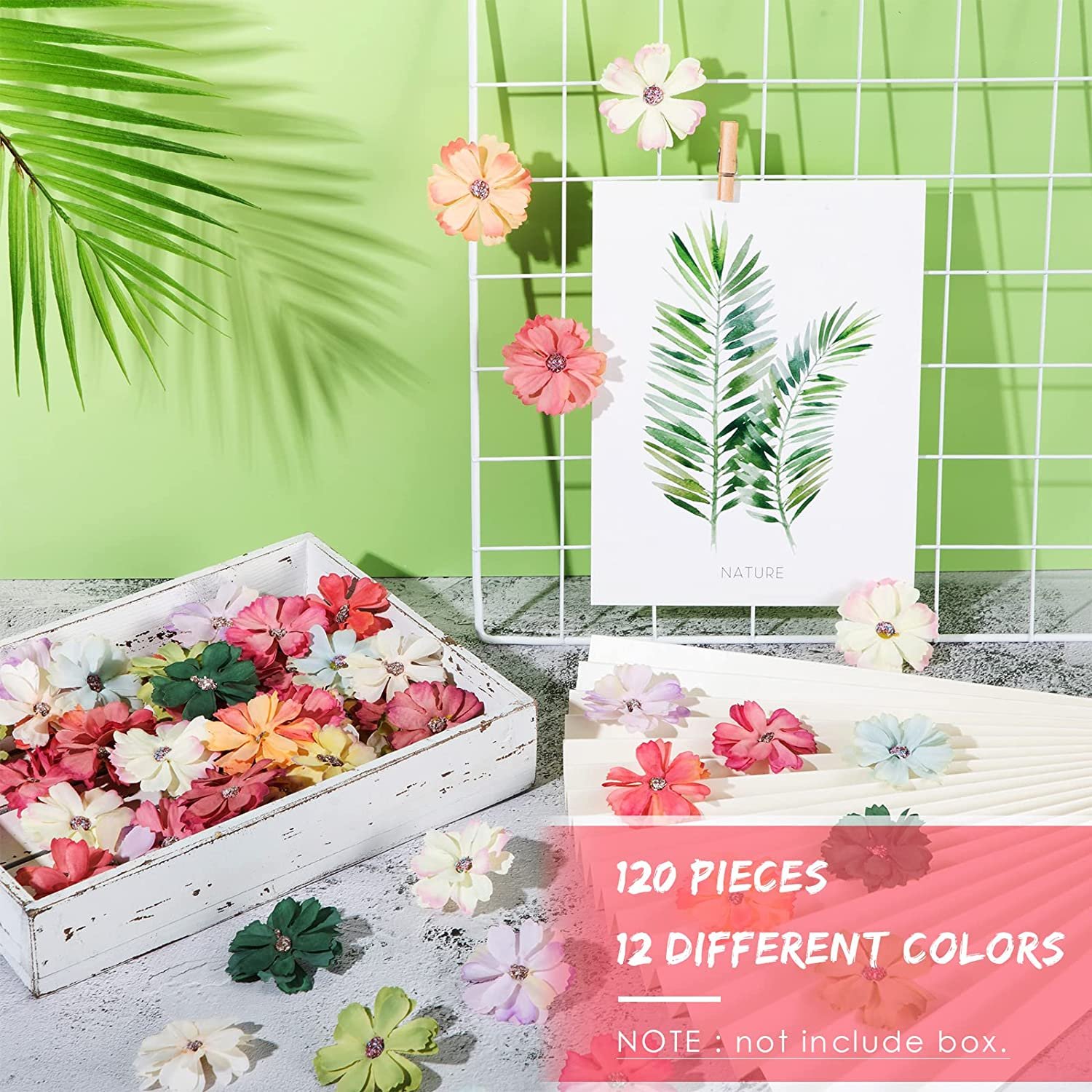 Faux Flowers Heads for Crafts Artificial Silk Daisy Flowers Mini Assorted Faux Flowers DIY Wreath Accessories for Holiday
