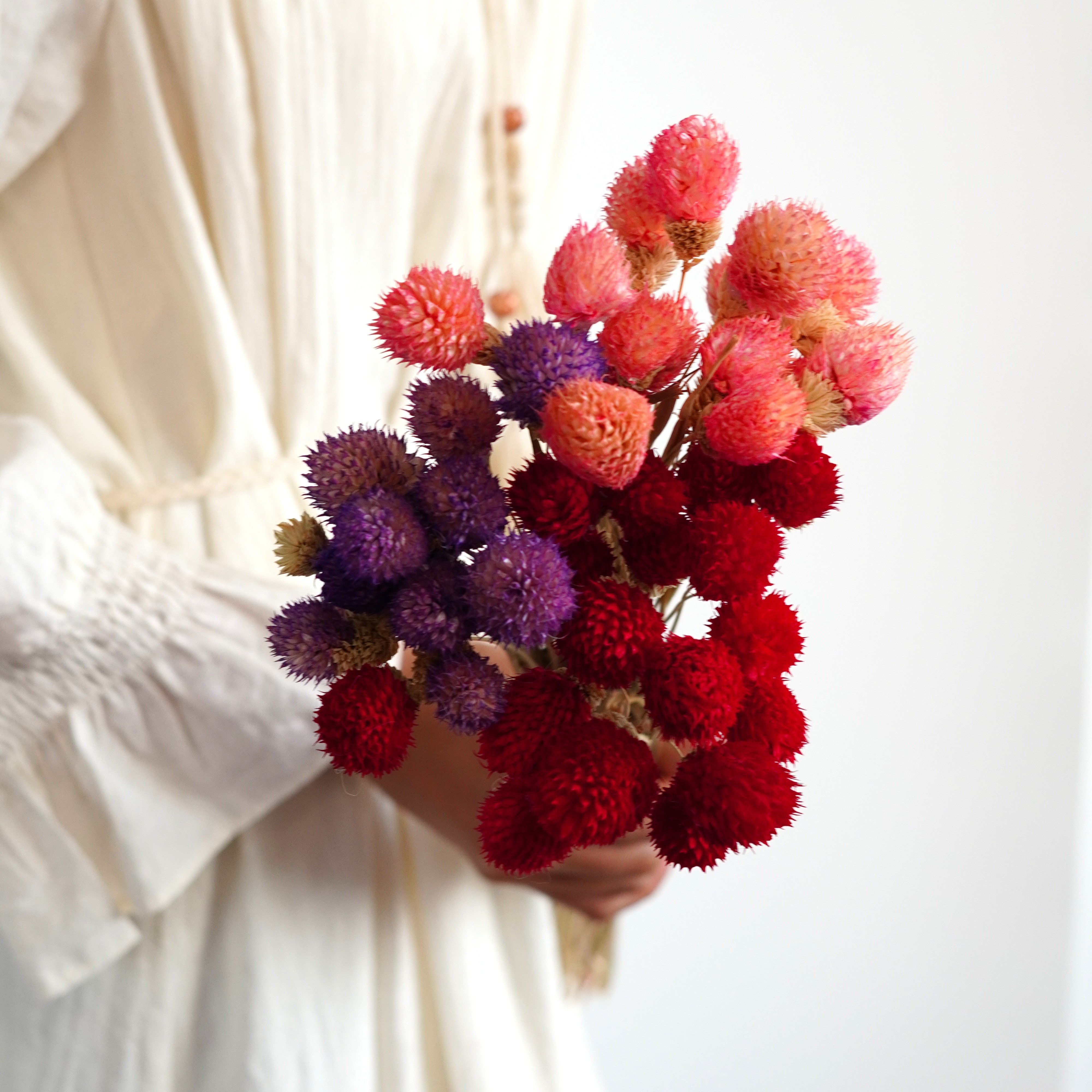 Handmade strawberry fruit with stems Home Wedding Decor High dried Flowers Colorful