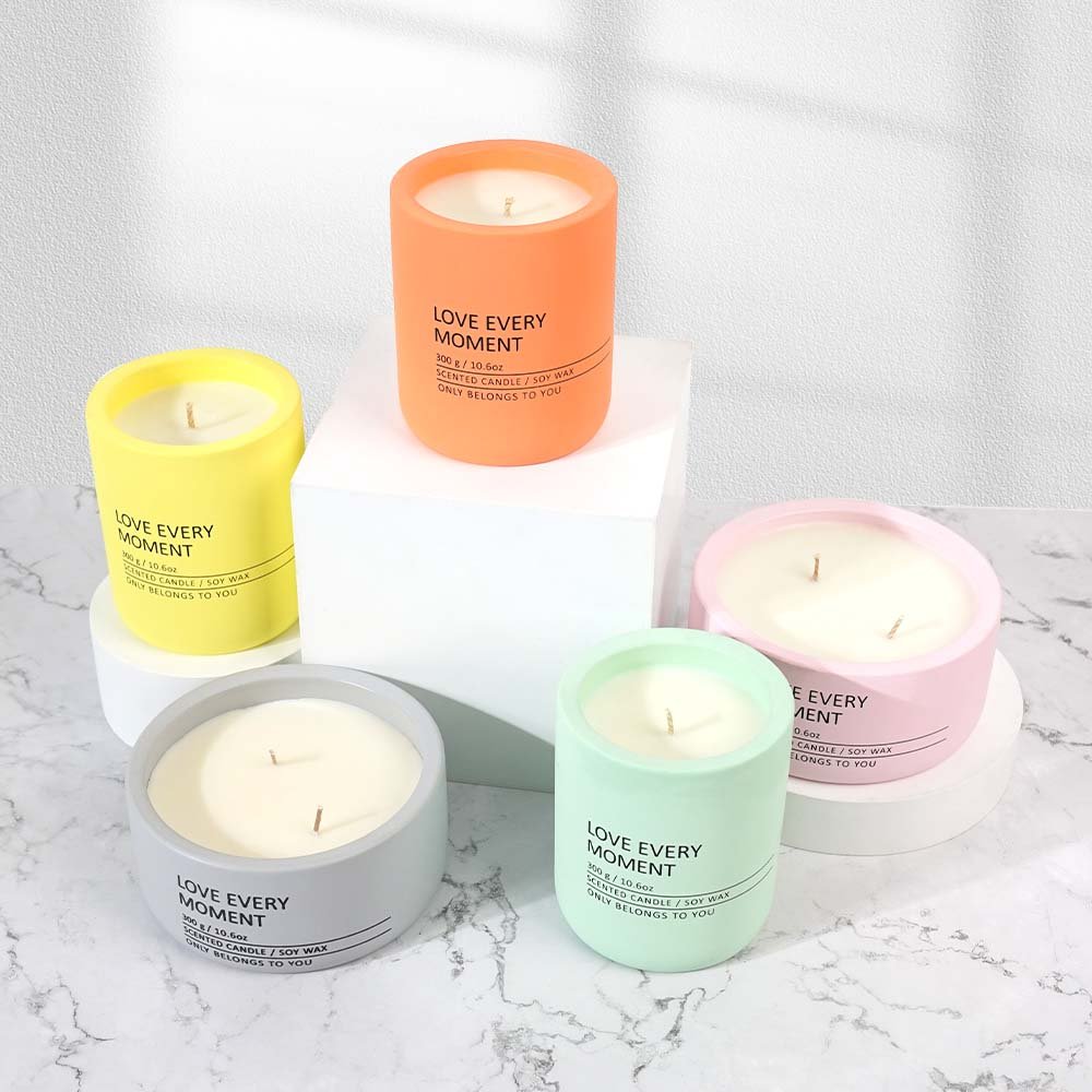 Aromatherapy Colorful Luxury Ceramic Candles High Quality Custom Logo Dried Flowers Crystal Fragrance Scented Candle Gift Box