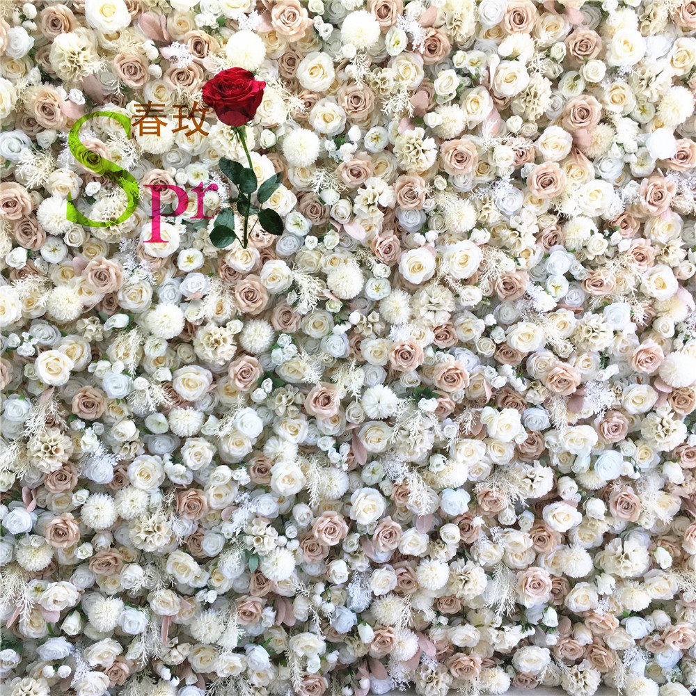 SPR Bridal bouquet China Supply Home Decor Rose Peony Arrangement Silk Artificial Flower Wall Panel Backdrop Wedding Decoration