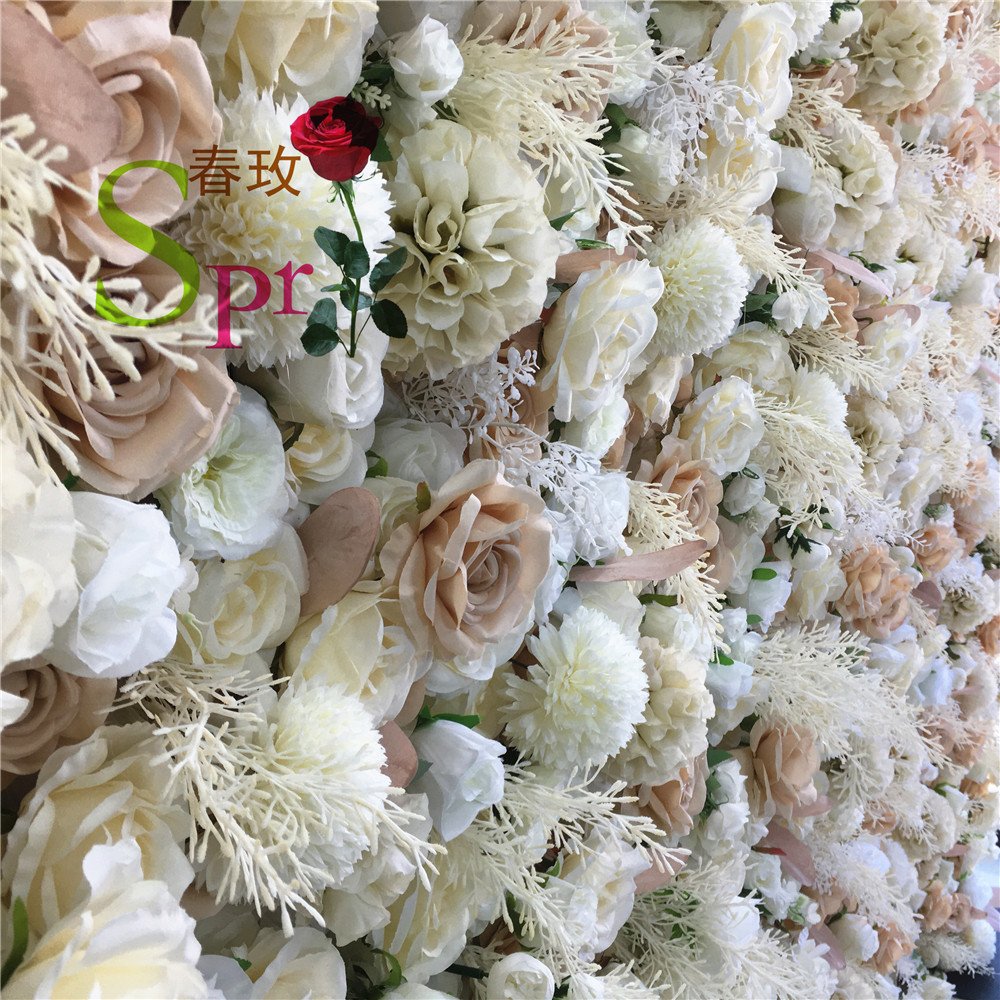 SPR Bridal bouquet China Supply Home Decor Rose Peony Arrangement Silk Artificial Flower Wall Panel Backdrop Wedding Decoration