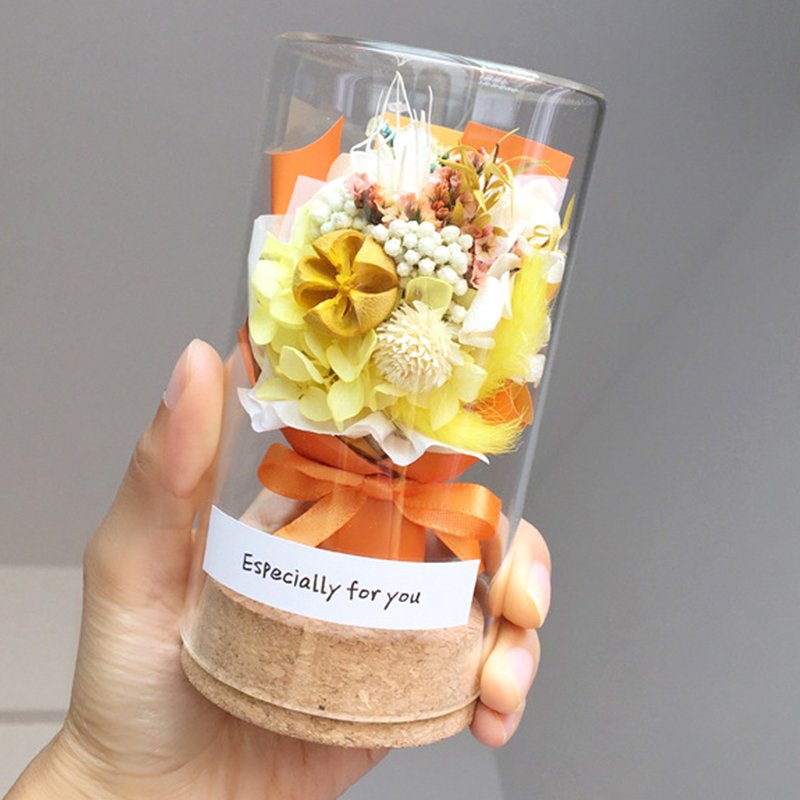 UO Wholesale Cheap Price Finished Immortal Flower Wishing Bottle Handmade DIY Flower Bouquet