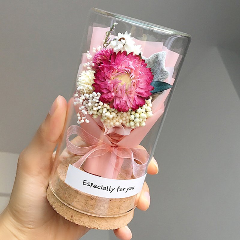 UO Wholesale Cheap Price Finished Immortal Flower Wishing Bottle Handmade DIY Flower Bouquet