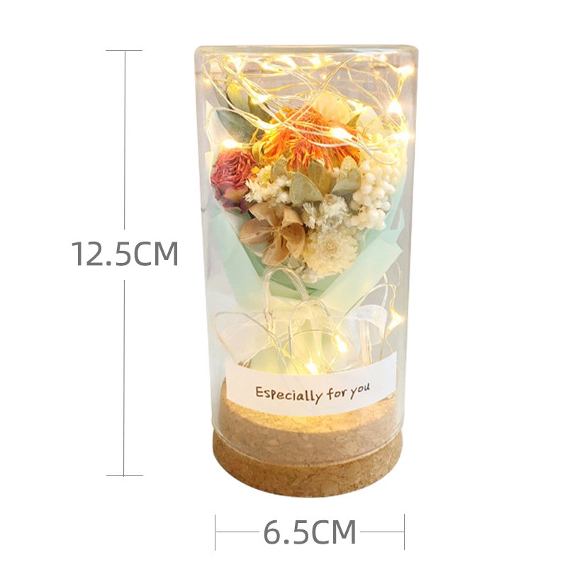 UO Wholesale Cheap Price Finished Immortal Flower Wishing Bottle Handmade DIY Flower Bouquet