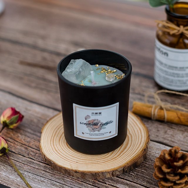 Scented Trending Candles Private Label Crystal Dry flower jar Soy wax Wedding Home deco handing gift