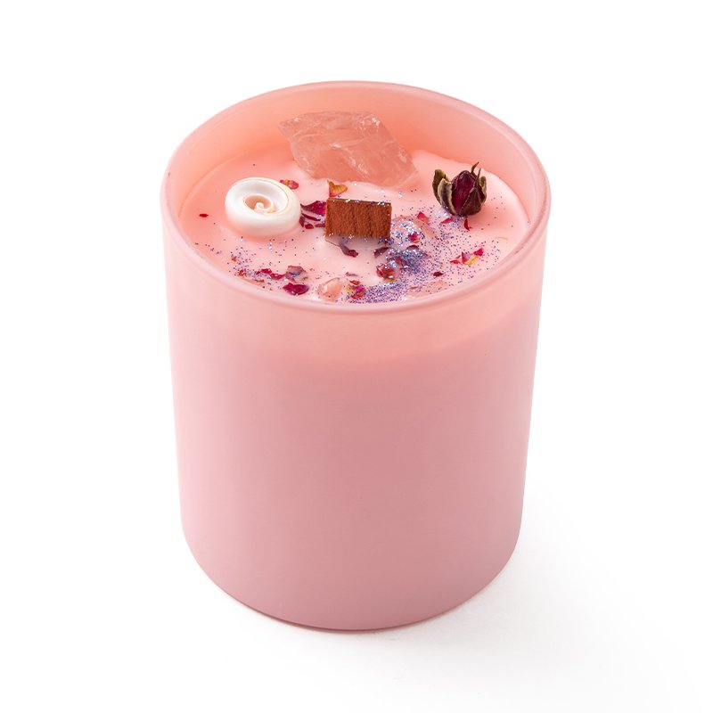 AIKUN Customized Largest Glass Soy Wax Aroma Fragrance Candle Luxury Festival Scented Crystal Pink Stone Candles Private Label