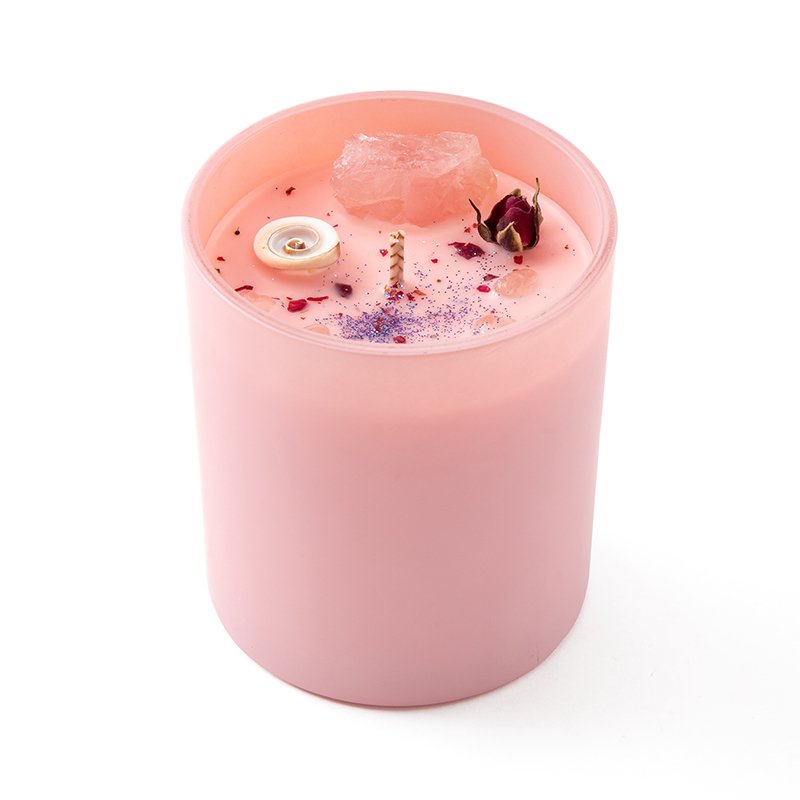 AIKUN Customized Largest Glass Soy Wax Aroma Fragrance Candle Luxury Festival Scented Crystal Pink Stone Candles Private Label