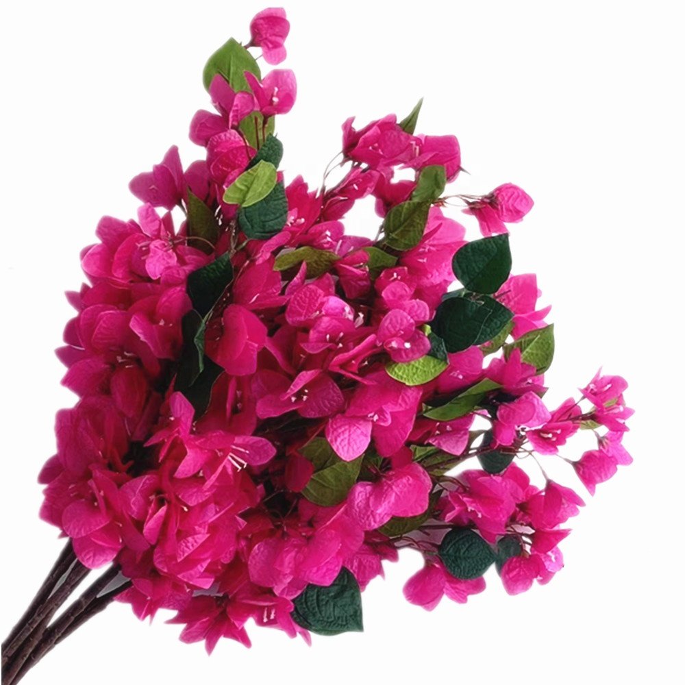 Rose Red Silk Bougainvillea Glabra Flower Artificial Bougainvillea Spectabilis Tree Branch 89cm For Wedding Floral Decoration