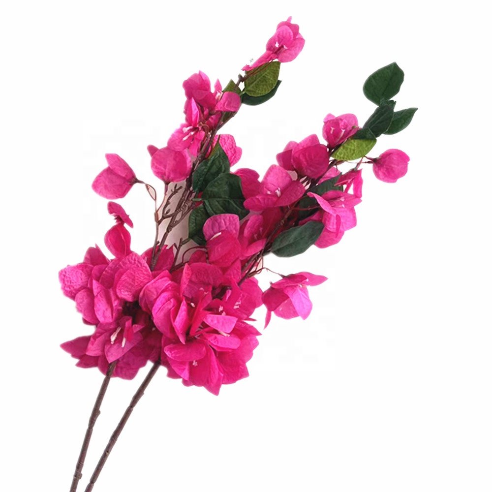 Rose Red Silk Bougainvillea Glabra Flower Artificial Bougainvillea Spectabilis Tree Branch 89cm For Wedding Floral Decoration