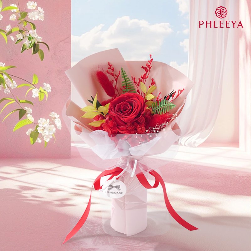 Wholesale dry flowers real natural preserved roses mini flower bouquet for weeding home decoration birthday Valentine's Day