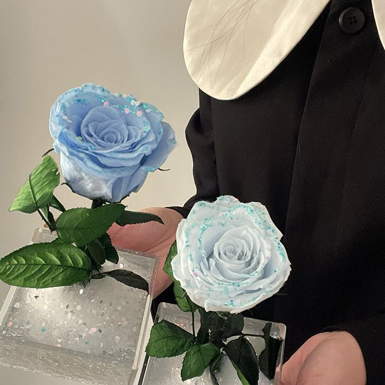 Gift Creative Single Bundle Snowflake Rose Gift Box Natural Dried Flowers Wholesale