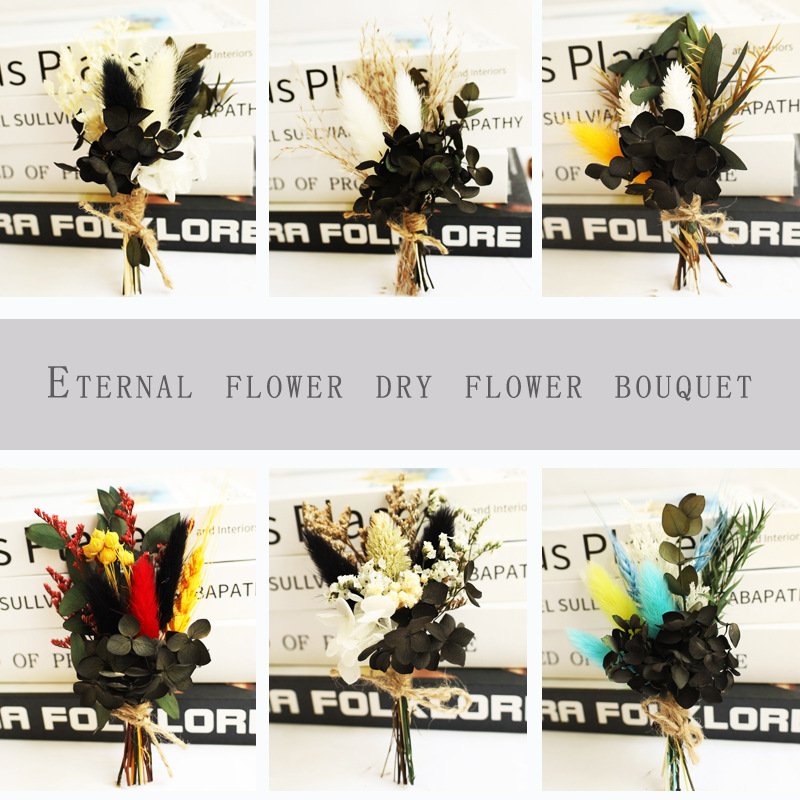 Natural Dried Little Rose Mini Flowers Bouquet Dried Bouquets Crafts For Wedding Home Decoration