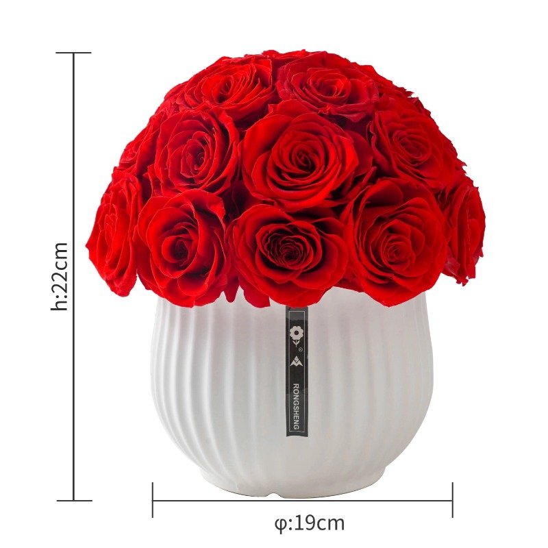 Futuristic Design Classic Riven Travertine Venice Lego Ceramic Vase With Dried Forever Preserved Rose For Centerpiece Decoration
