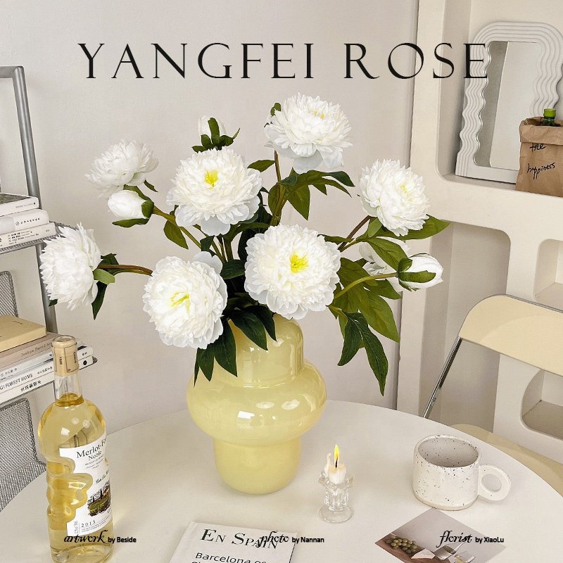 Wholesale High Quality 3 Heads Artificial Silk Peony Flowers For Wedding Party Home Flower Arrangement Decoration