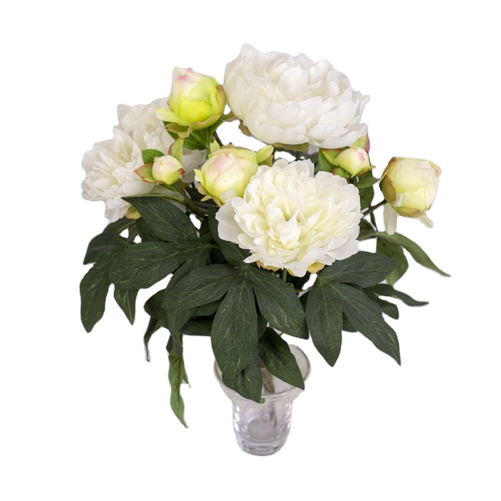 Decorative Artificial Peony silk flower dried flowers garden Balcony decoration