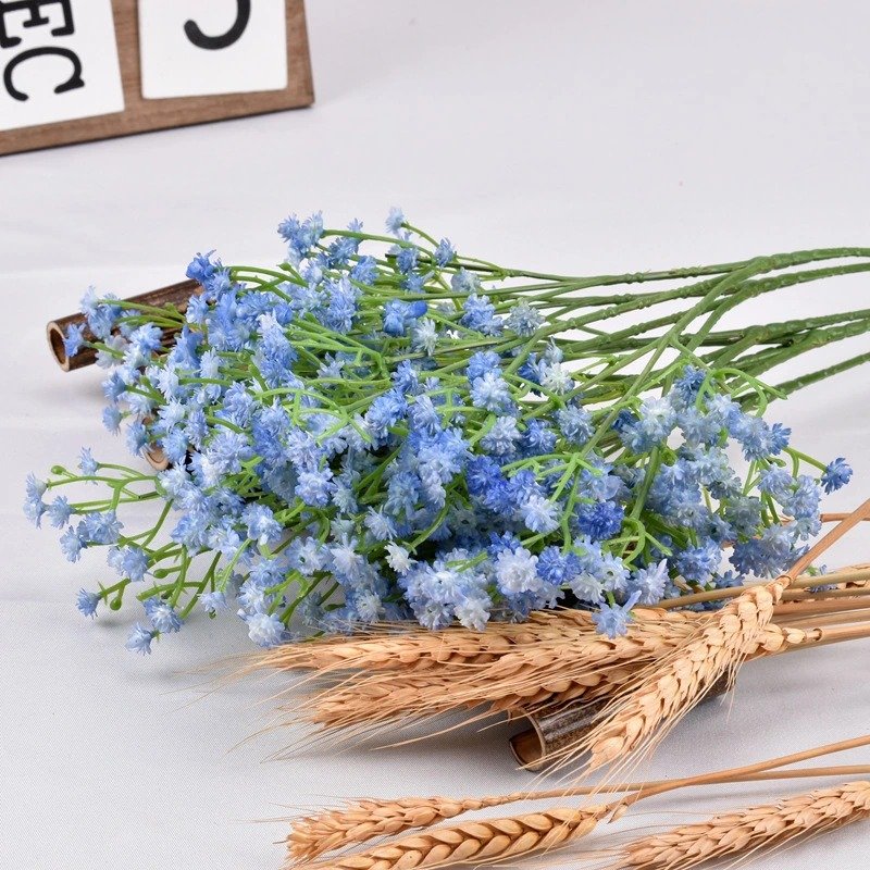 Cheap Wholesale latex real touch artificial gypsophila baby's breath flower baby wedding breath december for sell