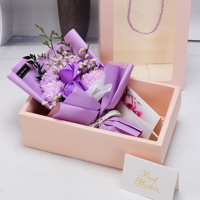 Valentine's Day Gifts Wedding Bouquet Flower Home Decoration Artificial Soap Rose Bouquet Mother's Day 10 Boxes Easter Flowers