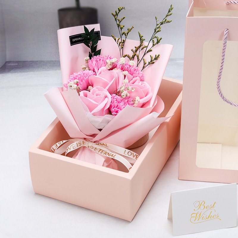 Valentine's Day Gifts Wedding Bouquet Flower Home Decoration Artificial Soap Rose Bouquet Mother's Day 10 Boxes Easter Flowers