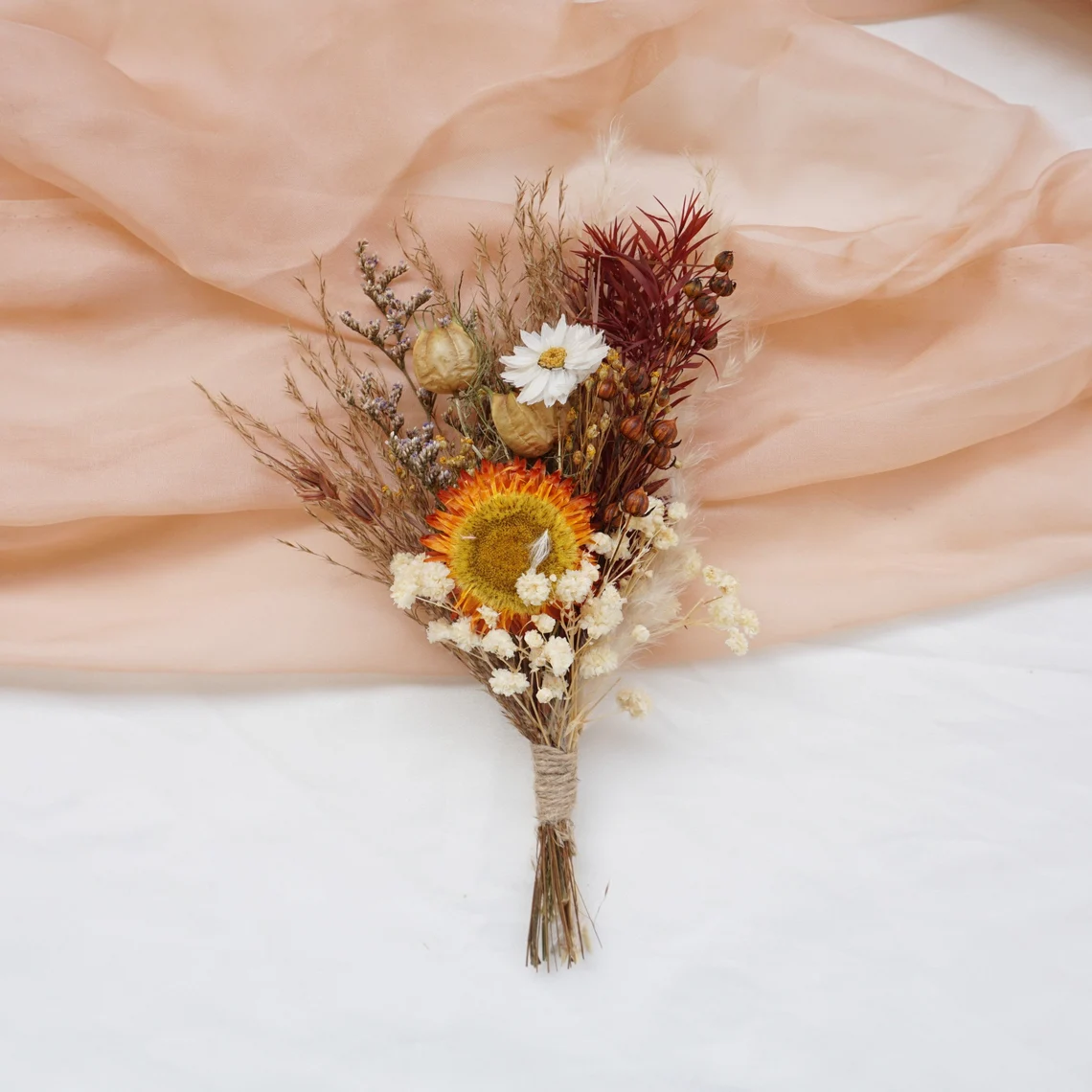 Burnt range mini dried flowers mailbox gift rose bouquet boutique small vase