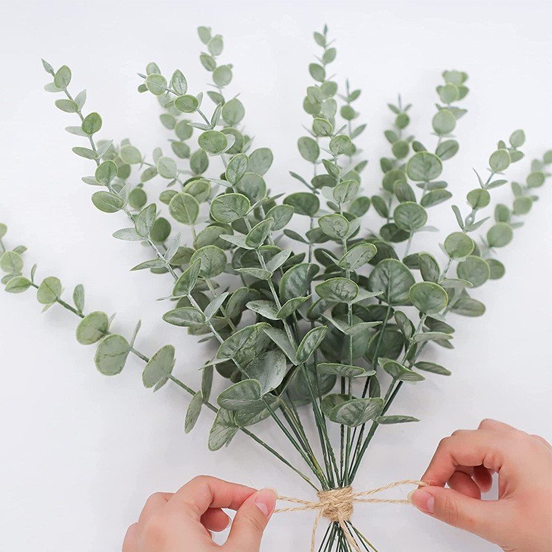 38cm Long Single-Branch Simulation Eucalyptus Ins Green Home Decorative Wedding Accessories Dried Flowers & Plants Arrangement