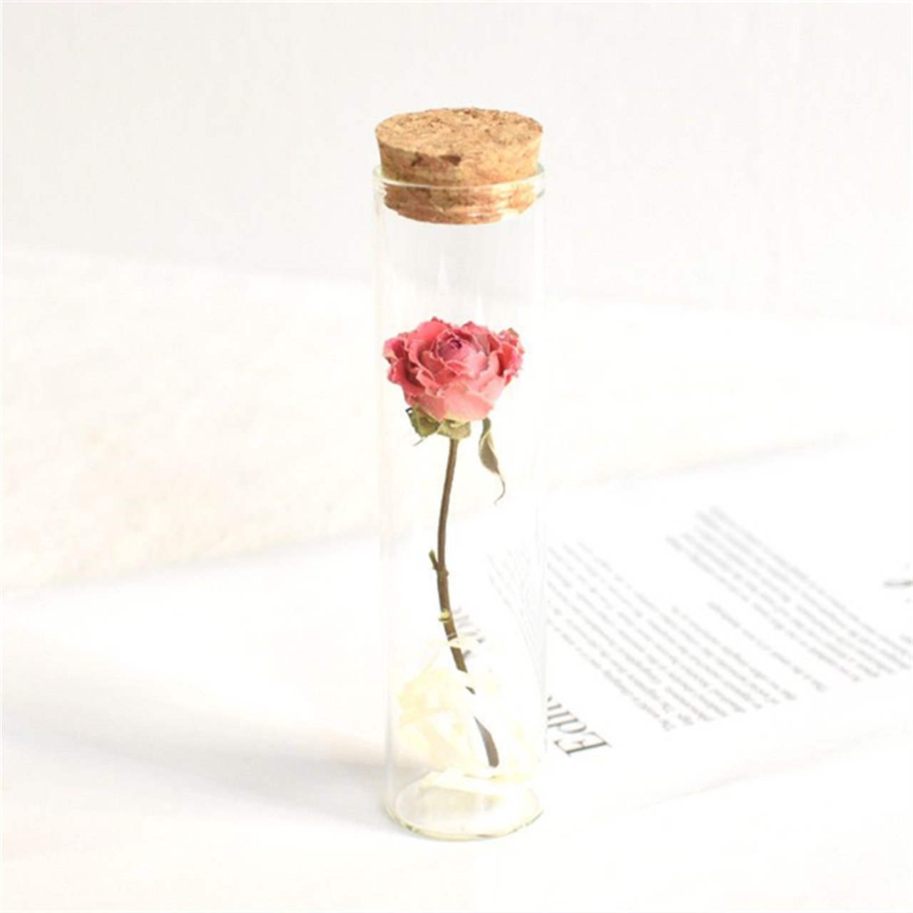 YX Rose True Dried Flower Test Tube Baby's Breath Star Wishing Bottle Birthday Gift Hand Bouquet Eternal Life Preserved Plants