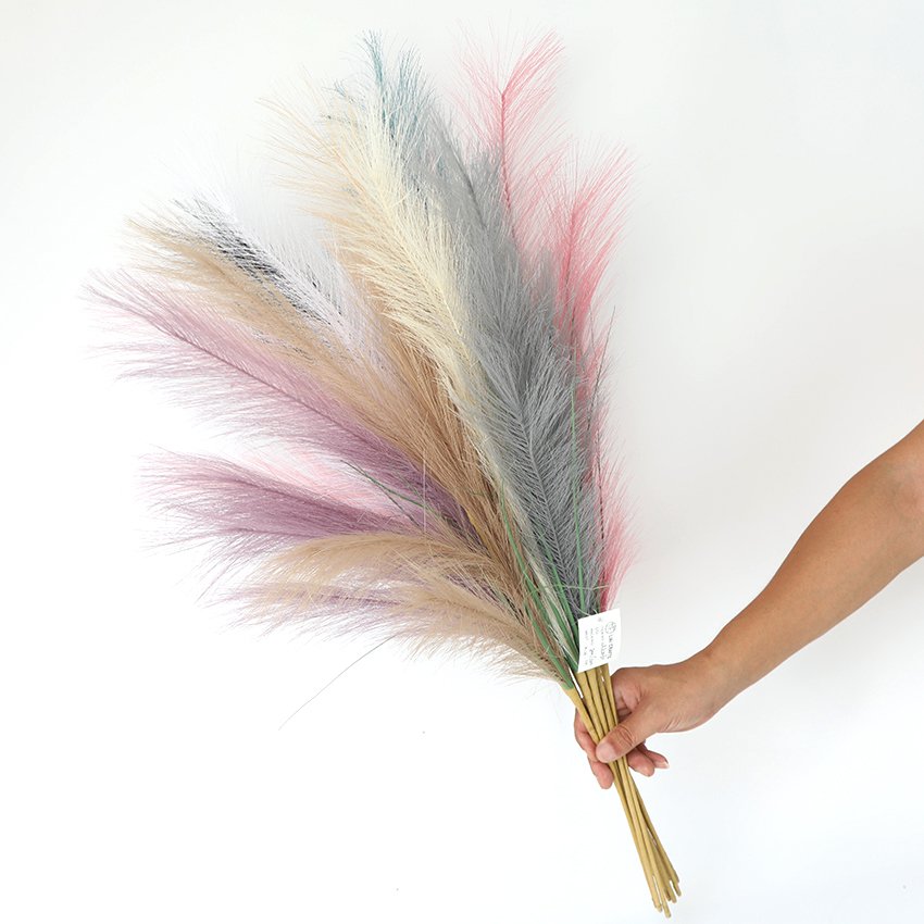 6 fork large white dried pampas grass artificial flowers big wedding centerpieces blue decoration plant natural pampas