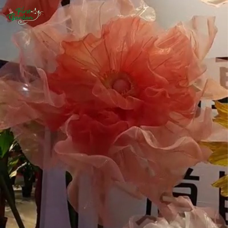 Large Handmade Electric Opening and Closing Mechanical Artificial Giant Silk Flowers For Wedding Centerpiece Stage Decoration