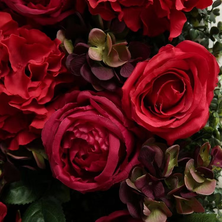 high class artificial flower wall wedding arch dried flower wall arrangement red roses artificial flowers