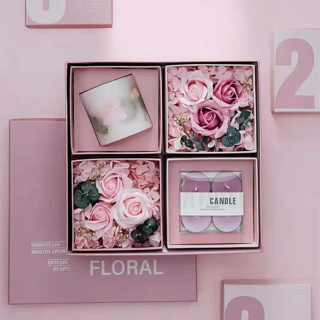NEW DESIGN 2023 Custom Scented, Private Label Aroma Therapy Diffuser Candle Set Gift Box Set Soy wax Candle Home Decoration