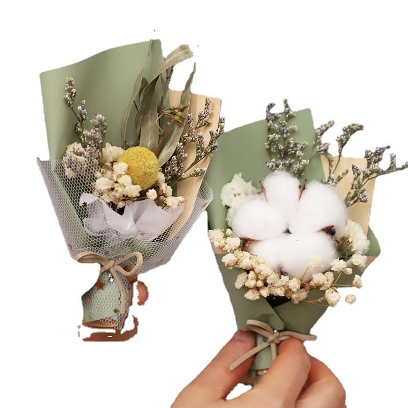 L-MMFB Customize real dry flowers bundle mixed tiny dry preserved rose bunch gifts set DIY mini dried flower bouquets