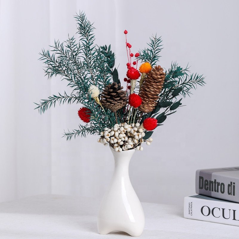 wholesale wedding flower natural preserved rice flower bouquet mini dried flower bouquet for New year and Christmas decoration