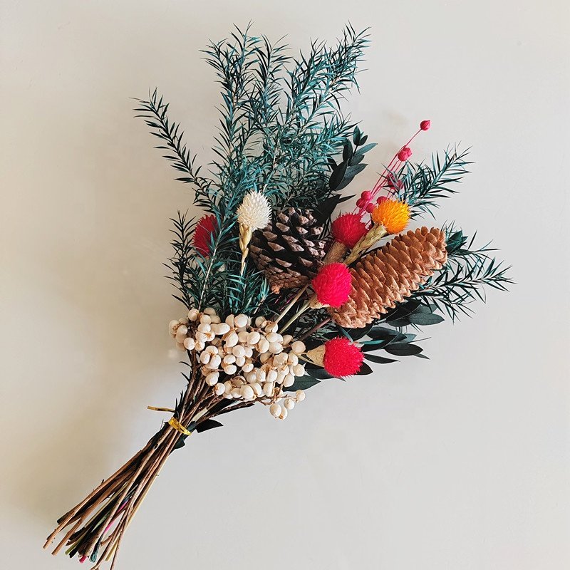 wholesale wedding flower natural preserved rice flower bouquet mini dried flower bouquet for New year and Christmas decoration