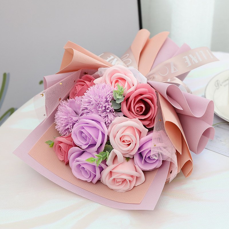 Wholesale Mother's Day For Decoration Hot Sale Mother's Day Bride Flower Bouquet Artificial Carnation Flower