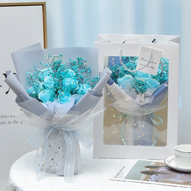 Holiday Gifts Mother's Day Star Yarn Series Handmade Soap Flowers Birthday Gift Roses Soap Flowers Bouquet