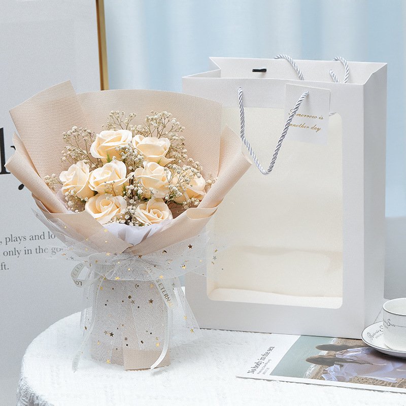 Holiday Gifts Mother's Day Star Yarn Series Handmade Soap Flowers Birthday Gift Roses Soap Flowers Bouquet