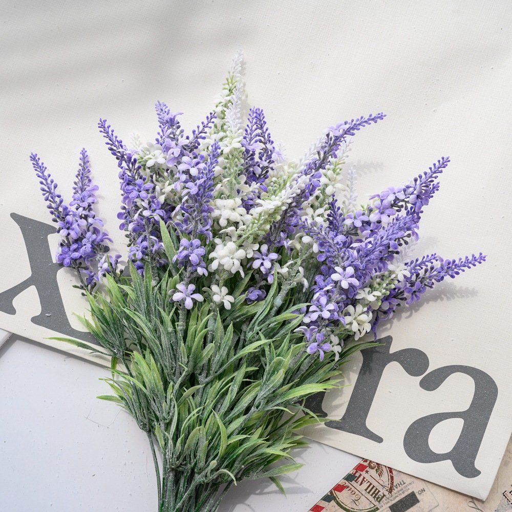 Wedding Lavender Simulation Flower Desktop Artificial Flowers And Green Plants Decorative Plant