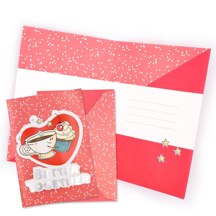 Paper/PVC Dried Flower Blank Thank You 3D Festival Greeting Cards And Envelopes Display Stand Custom Printing