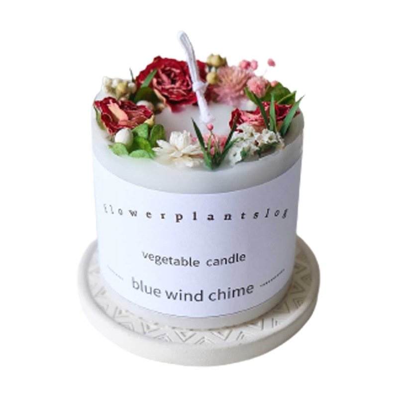 Factory Wholesale Luxury Scented Candle With Dried Flowers Candle Environmental Wax Essential Oil Fragrance
