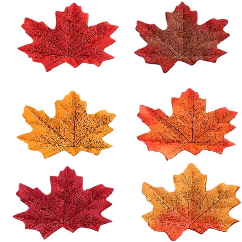 50pcThanksgiving 8cm Artificial Maple Leaf For Halloween Tree Decoration Wall Home Garland Vase Wedding DIY Dried Plants