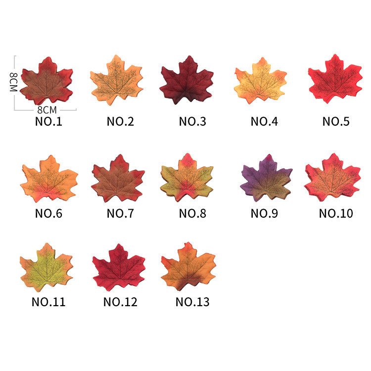 50pcThanksgiving 8cm Artificial Maple Leaf For Halloween Tree Decoration Wall Home Garland Vase Wedding DIY Dried Plants