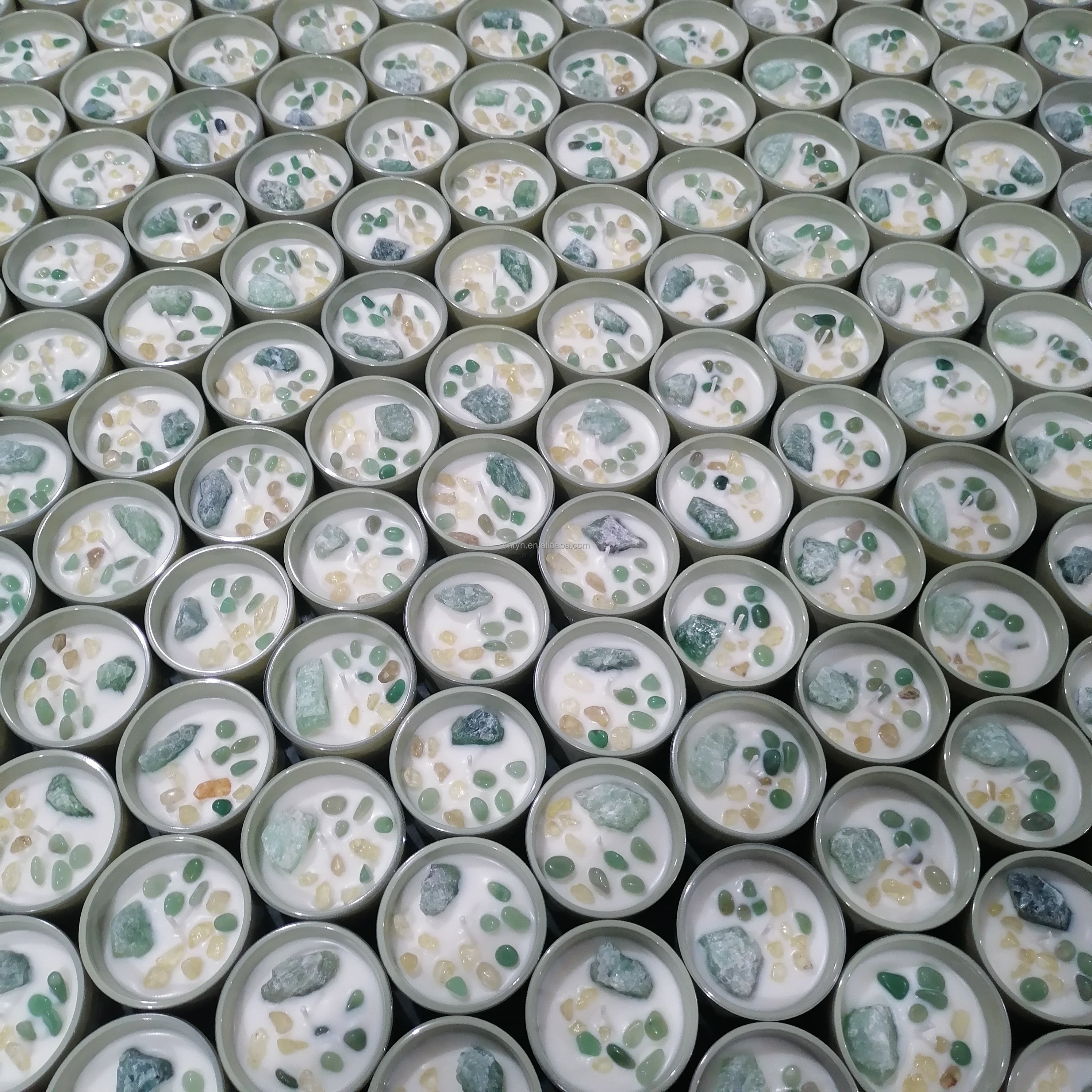 No MOQ handmade custom private label crystal dried flower scented candles