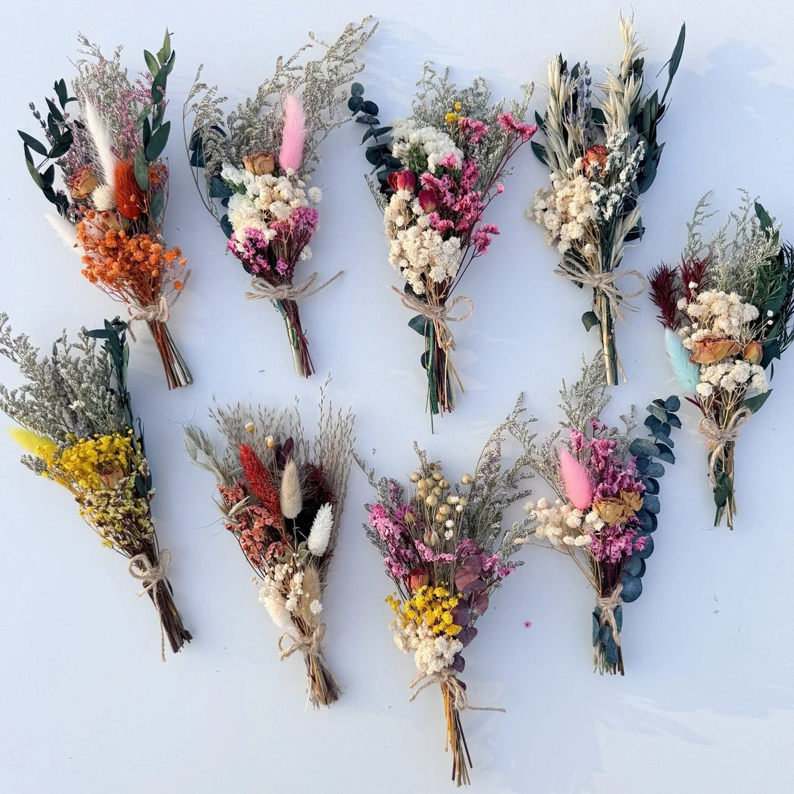 Top Popular Natural Real Flowers Bouquets Wholesale Customization Mini Dried Crochet Flower Bouquet