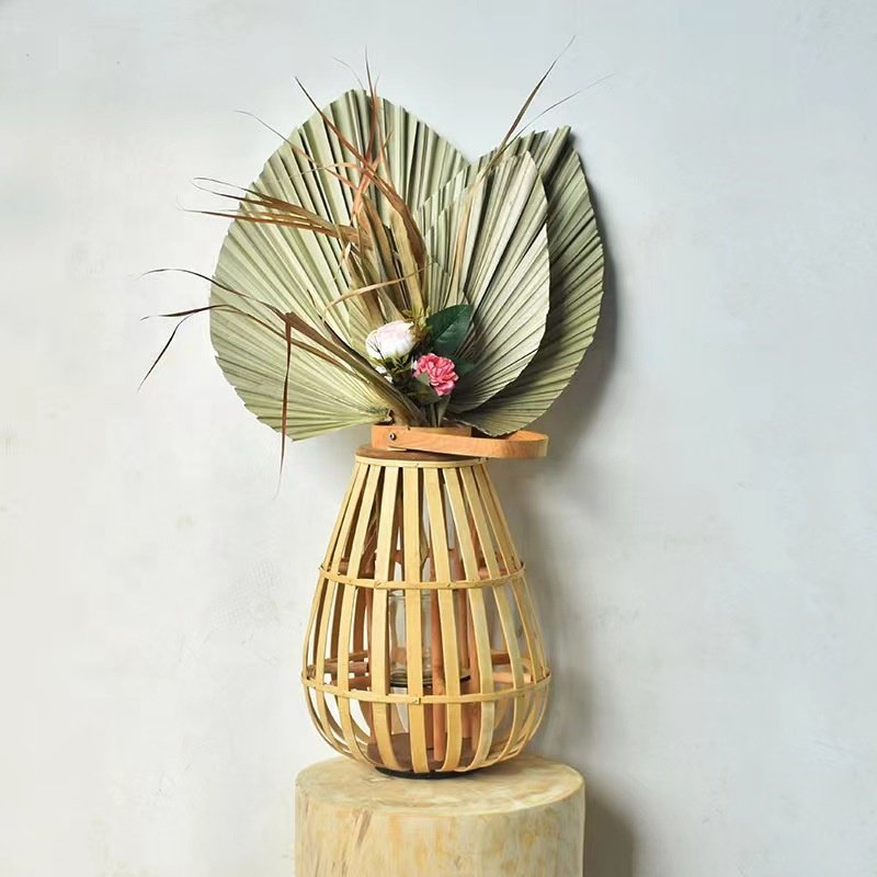 Sale Rural Style Dried Palm Leaves Artificial Palm Pampas Natural Dried Grass For Restaurant Home DecorWisteria Flower